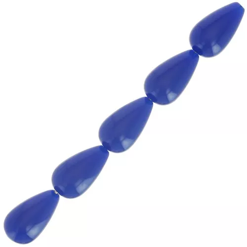 Perlas de resina opacas 14x8 mm - Azul oscuro x6