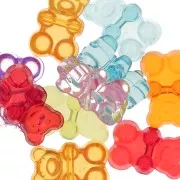 Juego de cuentas osito 19x12 mm - Agujero horizontal - Multicolor x10