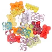 Juego de cuentas osito 19x12 mm - agujero vertical - Multicolor x10