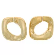 Eslabón acrílico cuadrado trenzado 31x29 mm - Dorado x1