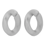 Eslabón ovalado de plástico trenzado 28x20 mm - Plateado mate x1