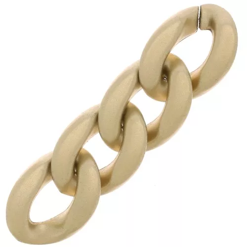 Eslabón ovalado de plástico trenzado 28x20 mm - Dorado mate x1