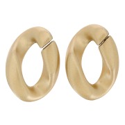 Eslabón ovalado de plástico trenzado 28x20 mm - Dorado mate x1