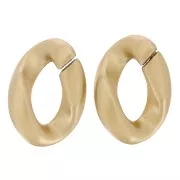 Eslabón ovalado de plástico trenzado 28x20 mm - Dorado mate x1