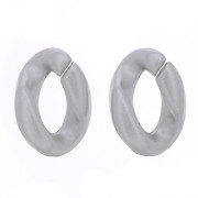 Eslabón ovalado de plástico trenzado 23x16 mm - Plateado mate x1
