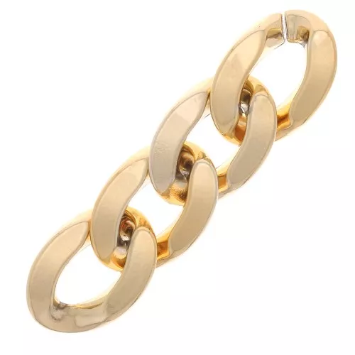 Eslabón ovalado de plástico trenzado 23x16 mm - Dorado x1
