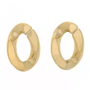 Eslabón ovalado de plástico trenzado 23x16 mm - Dorado x1