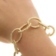 Cadena de aluminio Forçat eslabón 17,9 mm - eslabones abiertos -Dorado x50cm