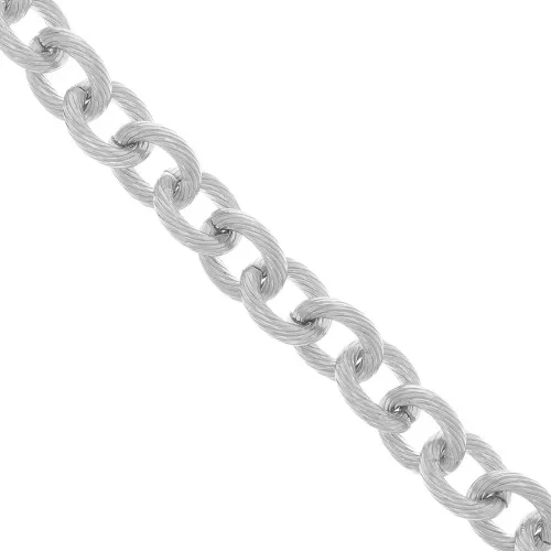 Cadena de aluminio Forçat malla 16,9 mm - eslabones abiertos - Rodio x50cm