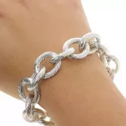 Cadena de aluminio Forçat malla 16,9 mm - eslabones abiertos - Rodio x50cm