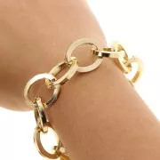 Cadena de aluminio Forçat malla 18,5 mm - eslabones abiertos - Dorado x50cm