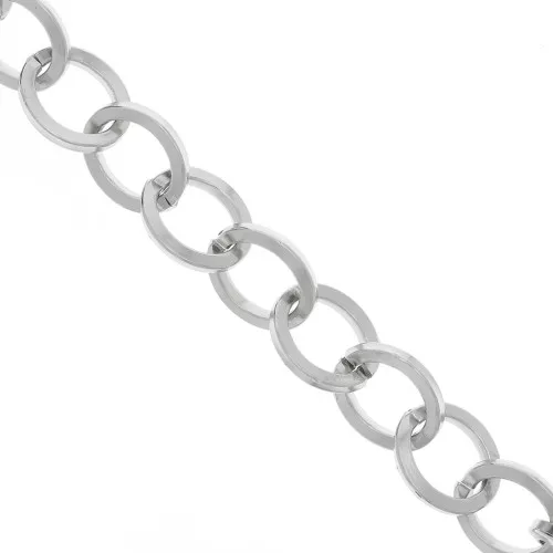 Cadena de aluminio Forçat malla 18,5 mm - eslabones abiertos - Rodio x50cm