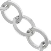 Cadena de aluminio Forçat malla 18,5 mm - eslabones abiertos - Rodio x50cm