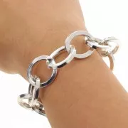 Cadena de aluminio Forçat malla 18,5 mm - eslabones abiertos - Rodio x50cm