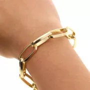 Cadena de aluminio Malla rectangular 10,3 mm - eslabones abiertos - Dorado x1m