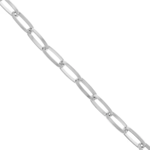 Cadena de aluminio Malla rectangular 10,3 mm - eslabones abiertos - Rodio x1m
