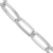 Cadena de aluminio Malla rectangular 10,3 mm - eslabones abiertos - Rodio x1m