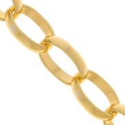 Cadena de aluminio Jaseron ovalada 15 mm - eslabones abiertos - Dorado x50cm