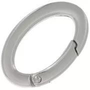 Cierre ovalado mosquetón 30 mm - Rodio x1