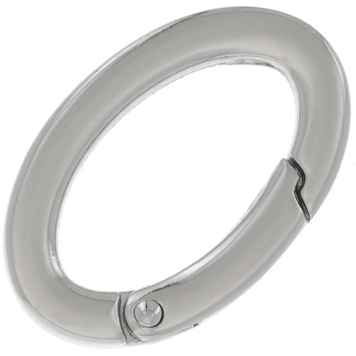 Cierre ovalado mosquetón 30 mm - Rodio x1