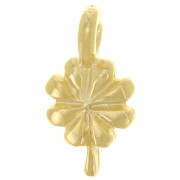 Colgante de flor 12,5x7 mm - Chapado en oro x1