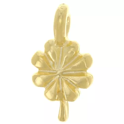 Colgante de flor 12,5x7 mm - Chapado en oro x1