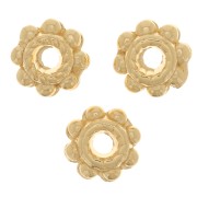 Arandelas estampadas - Forma de flor 6 mm - Dorado con oro fino x6|raw }}