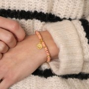 Arandelas estampadas - Forma de flor 6 mm - Dorado con oro fino x6