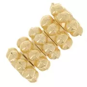 Redondeles efecto flor de 6 mm - Dorado con oro fino x5