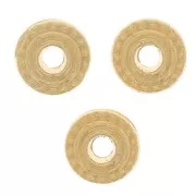 Redondeles trabajados y acanalados 5 mm - Dorado con oro fino x6