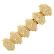 Redondeles trabajados y acanalados 5 mm - Dorado con oro fino x6