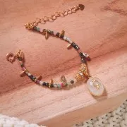 Redondeles trabajados y acanalados 5 mm - Dorado con oro fino x6