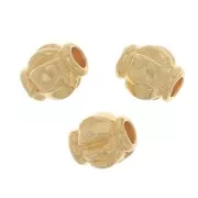 Cuentas trabajadas 4x3,5 mm - Dorado con oro fino x10