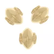 Perlas de tortuga aplanadas 4x5 mm - Dorado con oro fino x6