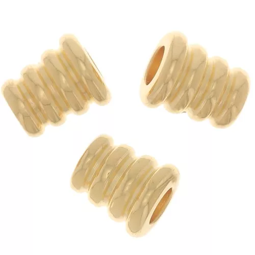 Cuentas cónicas trabajadas 5,5x5 mm - Dorado con oro fino x5