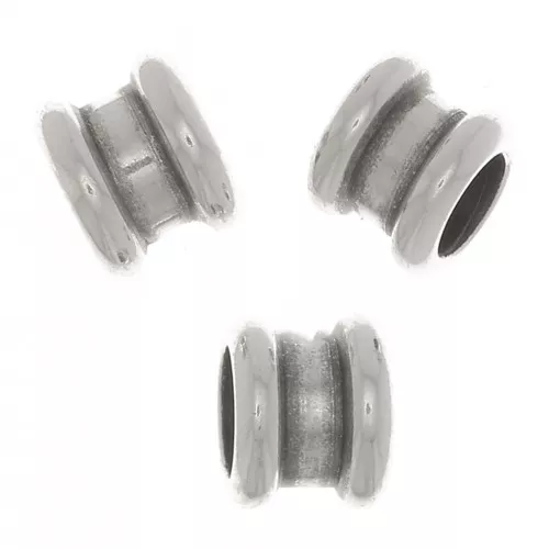 Minicuentas tubulares 3x4 mm - Plateado antiguo x6