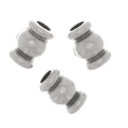 Cuentas de tubo redondeadas 5x3 mm - Chapado en plata antigua x5