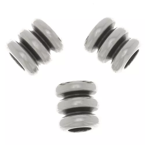 Perlas de tubo trabajadas 5x5 mm - Plateado antiguo x5