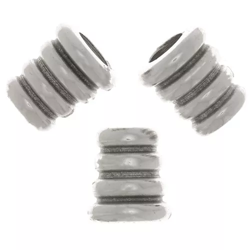 Cuentas cónicas trabajadas 5,5x5 mm - Plateado antiguo x5