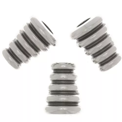 Cuentas cónicas trabajadas 8x6 mm - Plateado antiguo x5
