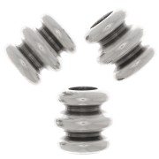 Cuentas de tubo trabajadas 6x6 mm - Plateado antiguo x6|raw }}