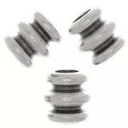 Cuentas de tubo trabajadas 6x6 mm - Plateado antiguo x6