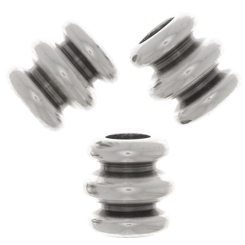 Cuentas de tubo trabajadas 6x6 mm - Plateado antiguo x6