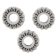 Cuentas redondas trabajadas 7 mm - Plateado antiguo x6|raw }}