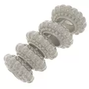 Cuentas redondas trabajadas 7 mm - Plateado antiguo x6