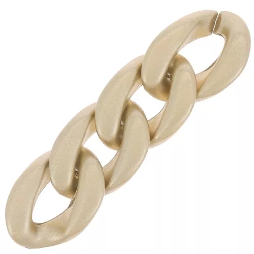 Eslabón ovalado de plástico trenzado 23x16 mm - Dorado mate x1