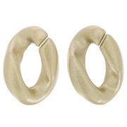 Eslabón ovalado de plástico trenzado 23x16 mm - Dorado mate x1