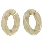 Eslabón ovalado de plástico trenzado 23x16 mm - Dorado mate x1