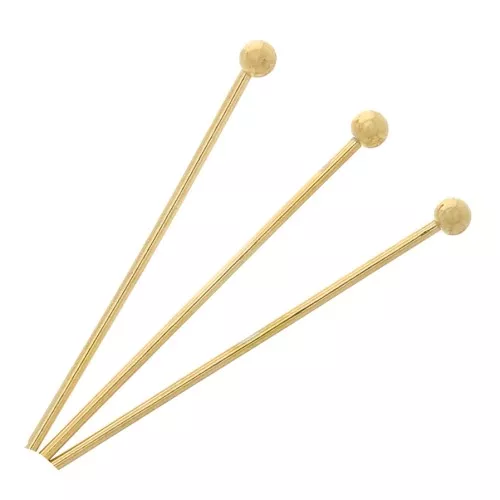 Bastón cabeza bola 25x0.7 mm de Acero inox Dorado 304 x6