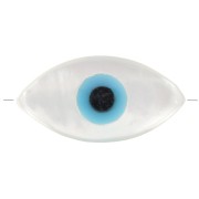 Cuenta de ojo de nácar 10x5 mm - Natural - Azul x1|raw }}